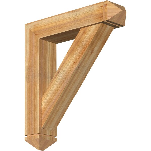 Ekena Millwork Traditional Arts and Crafts Rough Sawn Bracket w/ Offset Brace, Western Red Cedar, 8"W x 36"D x 40"H BKT0806X36X40TRA03RWR - main
